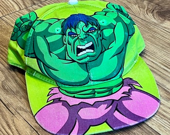 Rare Vintage 1997 Marvel Hulk Snap Back Baseball Cap Hat