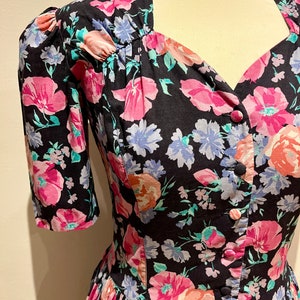 Vintage 80s Laura Ashley Cottagecore Floral Dress X-Small 6-8