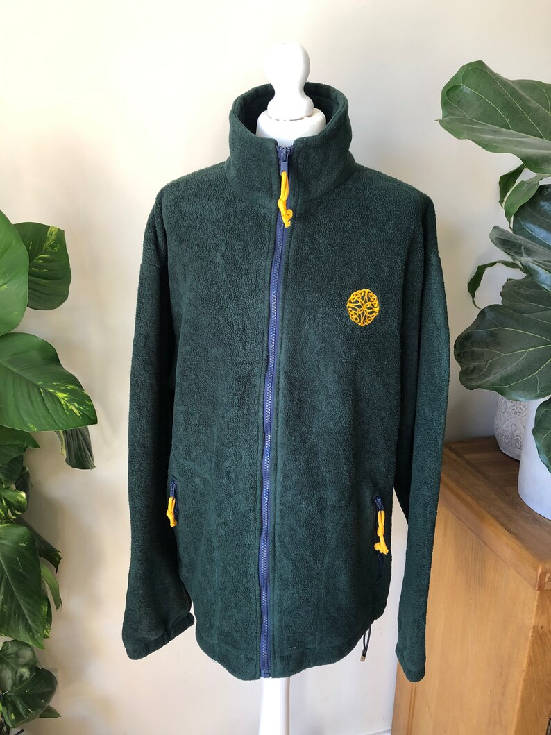 90s Vintage Celtic Irish Design Fleece Jacket Sweater St Etsy