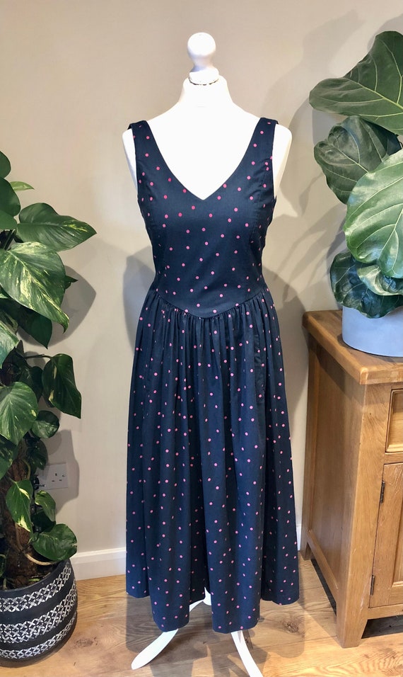 Laura ashley polka dot dress sales