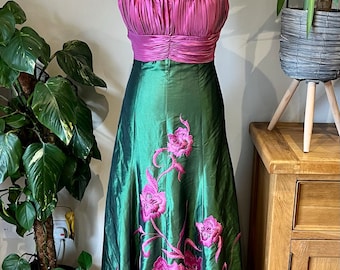 Y2K Vintage Pink & Green Prom Dress from Designer Sonia Pena
