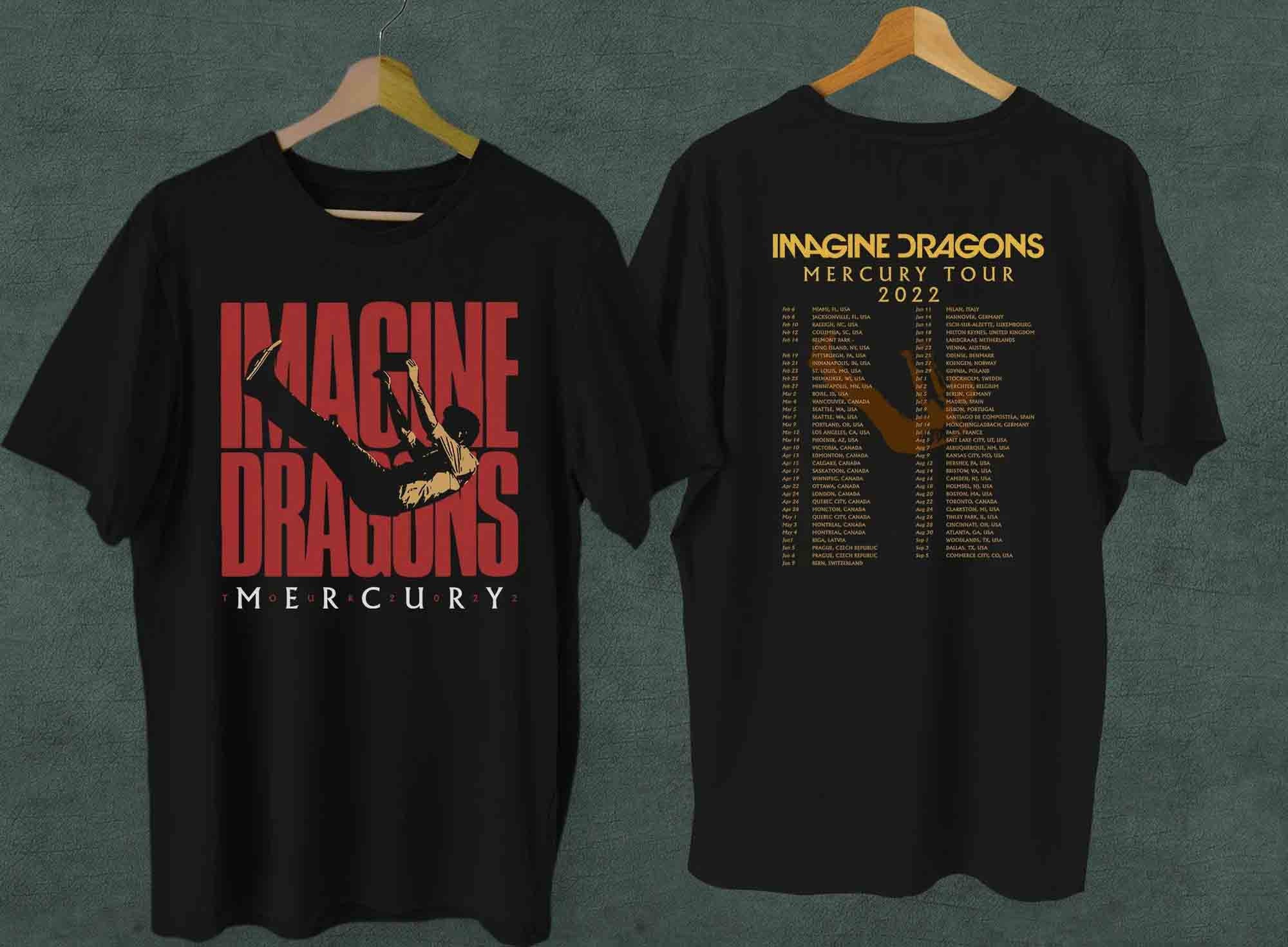 Discover Imagine Dragons Mercury Tour 2022 Vintage Retro Zweiseitiges T-Shirt