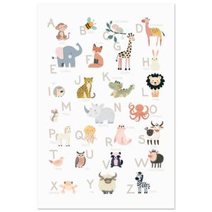 1 affiche « ABC » lettres, image enfant, affiche ABC, image alphabet, affiche chambre d&#39;enfant