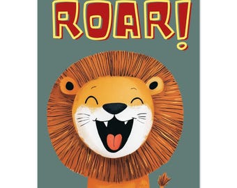 Animal poster "ROAR" Lion, Safari Tiger Cub, Jungle Animals Baby Room, Nursery Pictures, Nursery Decor