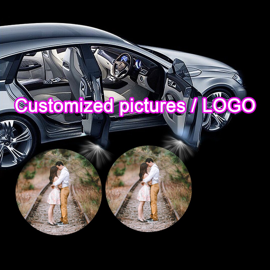Car Door Neon Light Accessory Door Light Projector Custom Photos Wedding Gift Etsy
