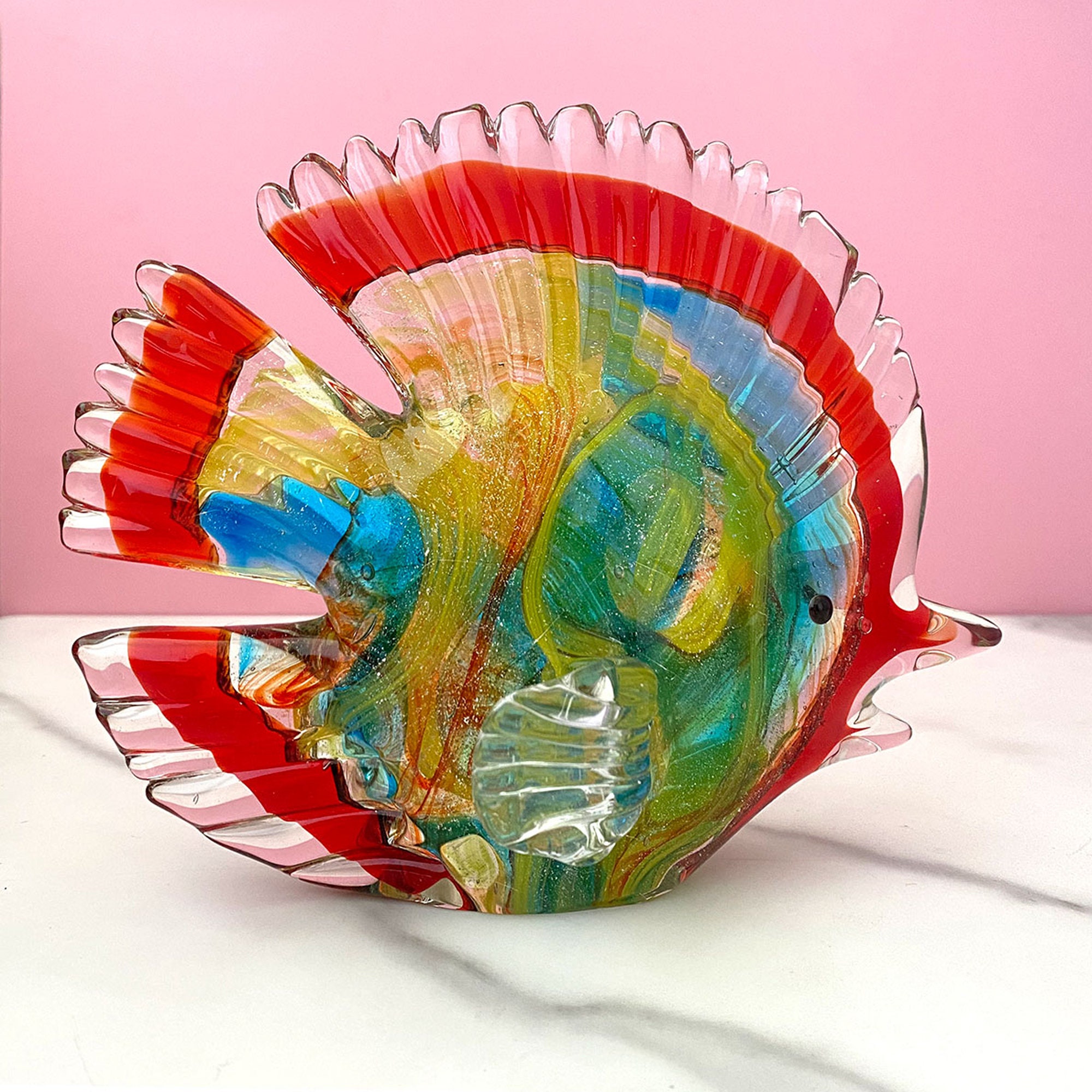 Glass Figurine Handmade Blown Glass Fish Glass Art Glass Sculpture Etsy