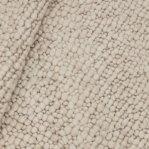 Handwoven Chunky Wool Pebble Rug: Natural Cream, Scandinavian Style 5x7