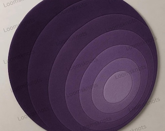 Hand-Tufted Wool Round Rug: Layered Purple Design, Muted Tones
