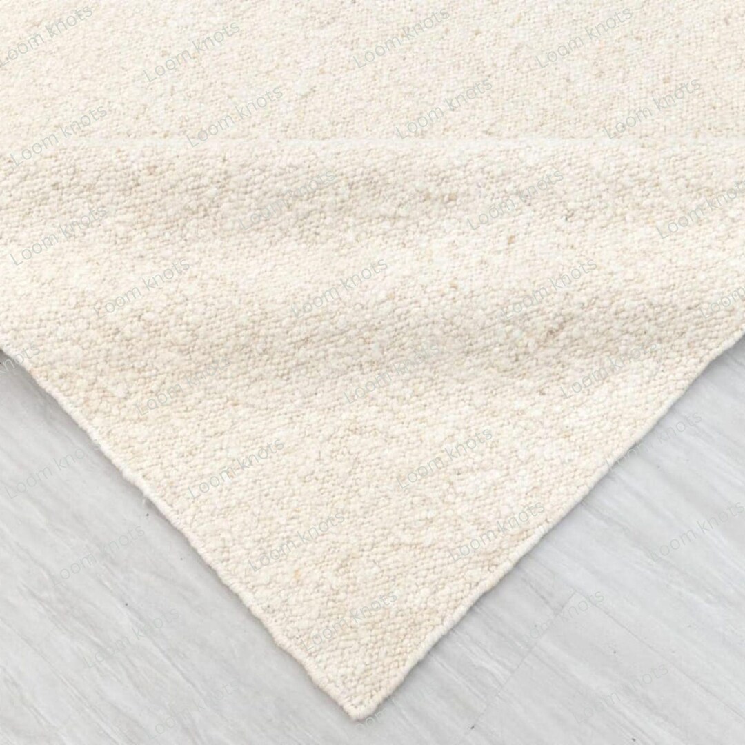 Handwoven Off-white Wool Rug: Scandinavian Flatweave Carpet - Etsy