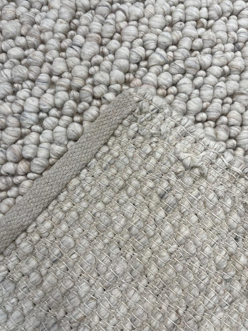 Nubby Rugs 7x8 Ivory Chunky Pebble Wool Rug – | Scandinavian Modern Carpet ...