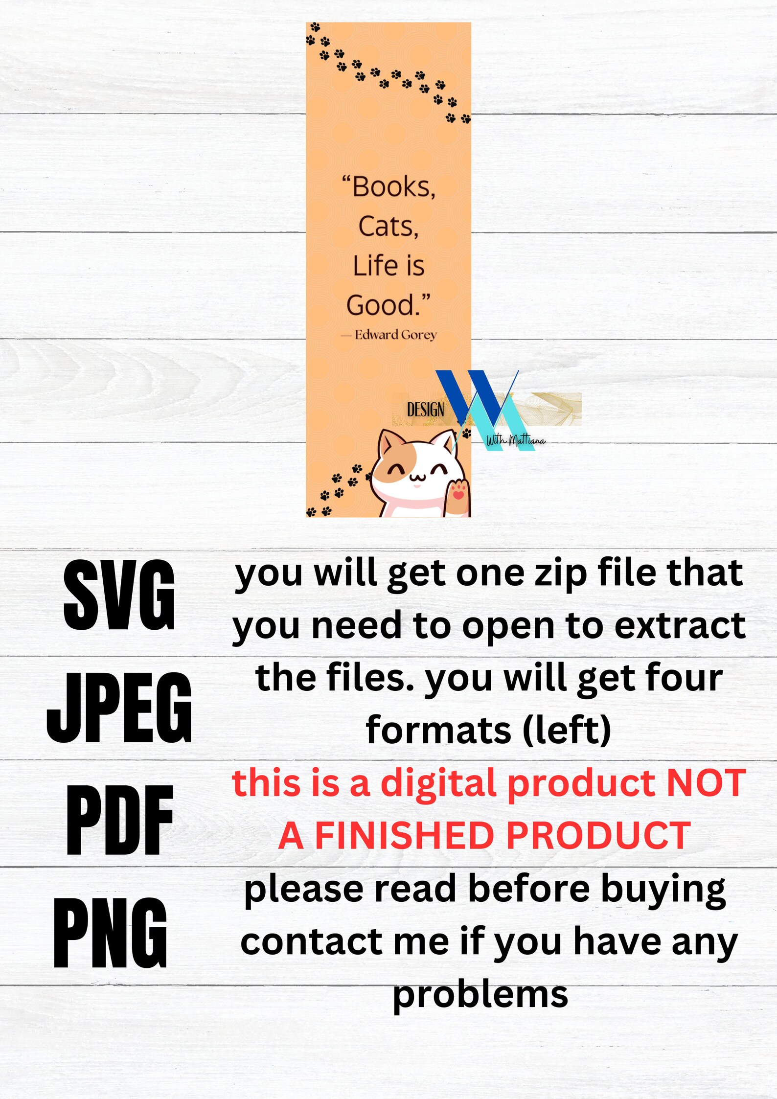 Printable Bookmark Printable PNG Digital File Bookmark PNG Bookmark ...