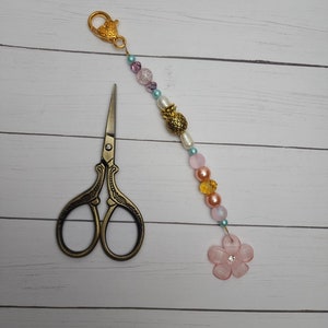 Golden Pineapple - Tropical - Charm for backpack, purse, zipper and more, scissor fob or keychain