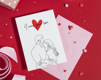 Carte de Saint -Valentin Line art