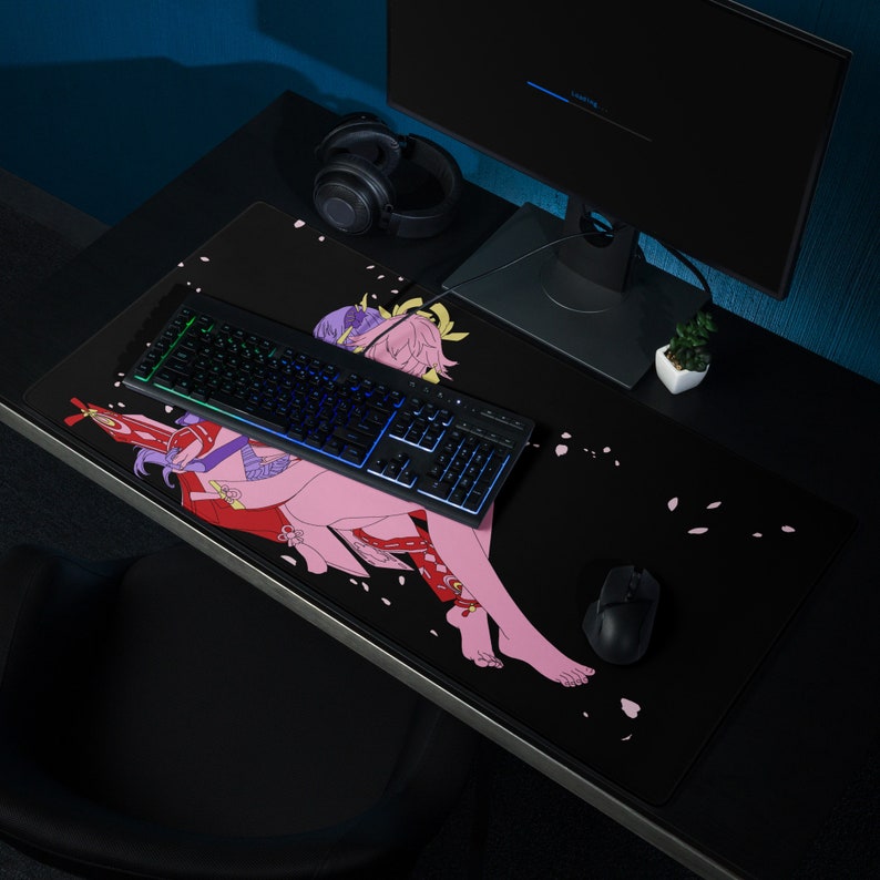 Gaming Mouse Pad Genshin Impact Raiden Ei Shogun Yae Miko Etsy