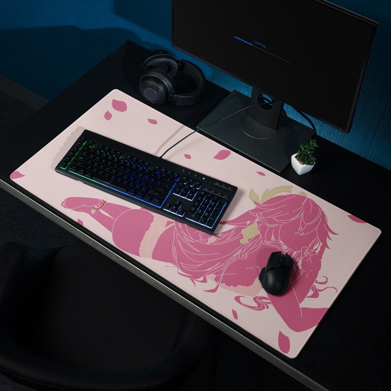 Gaming Mouse Pad Genshin Impact Yae Miko Etsy