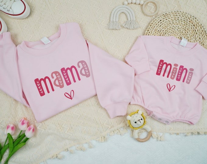 Mommy And Mini Matching Sweatshirt, Mom Baby Toddler, Mommy And Me Shirt, Mom And Kid Matching Hoodie, Family Matching Outfits