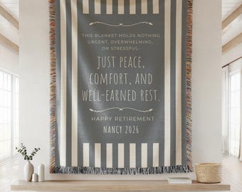 Couverture de retraite personnalisée, cadeau personnalisé pour femme, cadeau d'adieu, collègue à la retraite, cadeau sentimental, cadeau de retraite pour femme