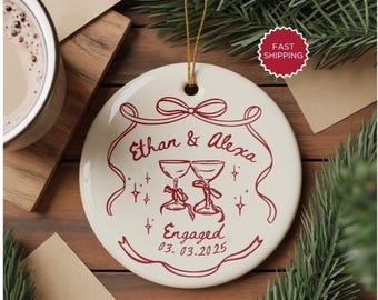 Engaged Ornament Engagement Gift Engagement Ornament Couples Ornament Engagement Announcement Wedding Gift Christmas Engagement Baubles 2025