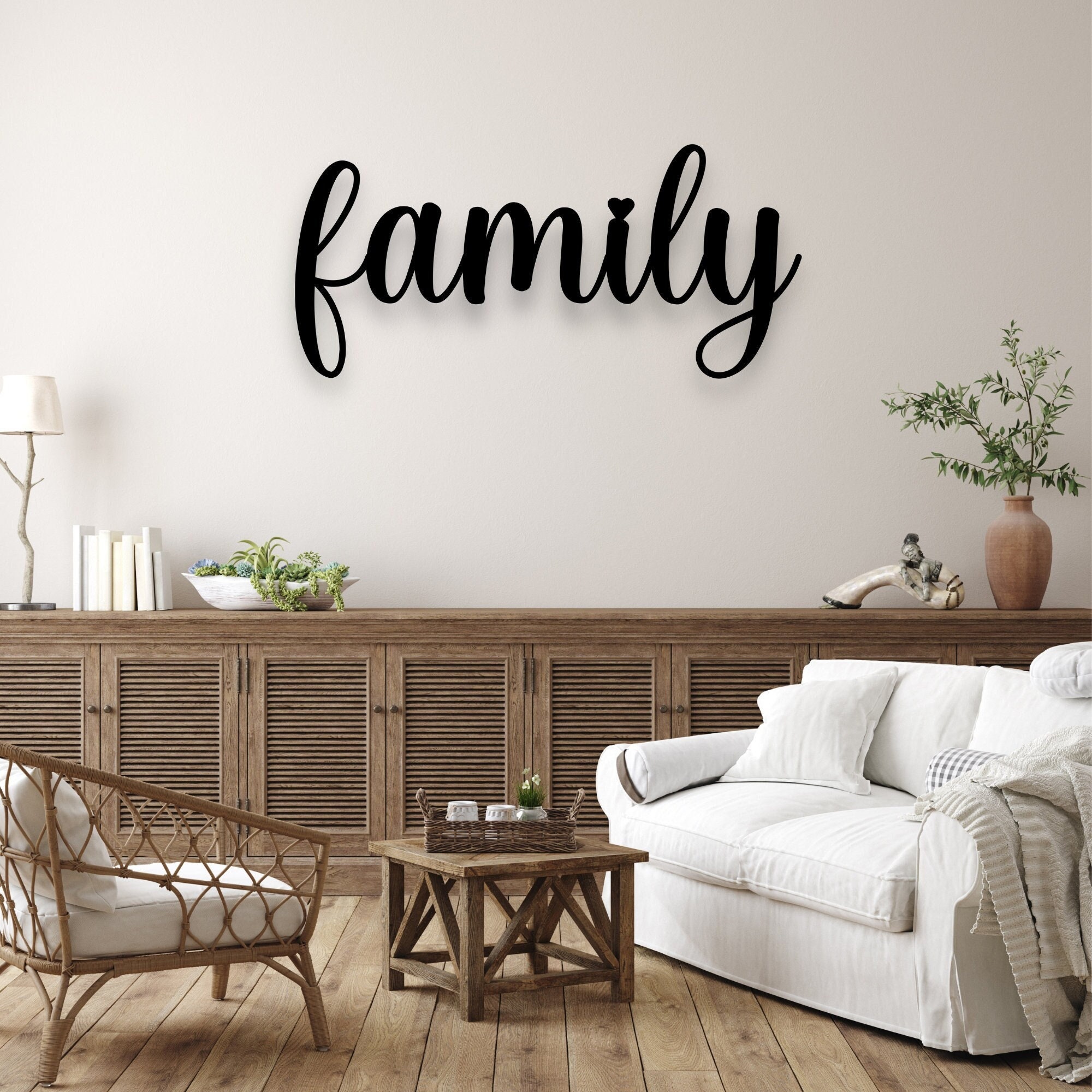 Family Metal Word Art Signfamily Metal Signfamily Wall Etsy
