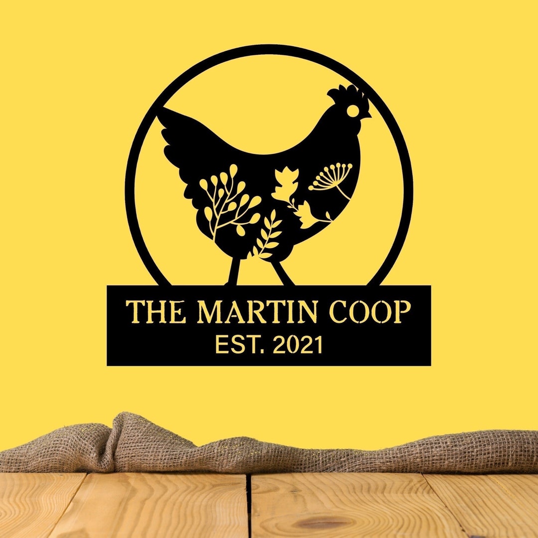 Custom Hen House Signfloral Hen House Coop Signour Little Etsy