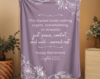 Personalized Retirement Blanket Gift, Custom Retirement Gift For Boss Co Worker, Officially Retired Gift For Her, Teacher Retirement Nurse