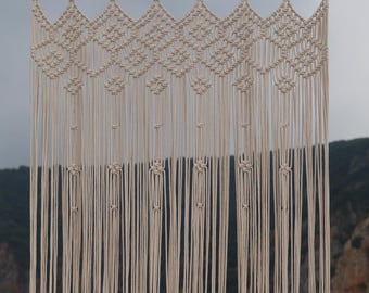 Handmade Macrame Curtain Doorway curtain, Macrame Door Hanging, Macrame Curtain, Macrame wall art