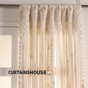 Handmade Macrame Curtain: Boho Window Treatment, Room Divider