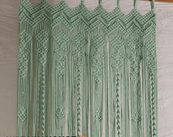 Handmade Macramé Boho Macrame Doorway Curtain for Living Room Decor | Custom Size , Color available  for livingroom curtain