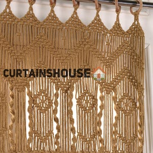 Handmade Macrame Curtain: Boho Window Door Hanging, Wedding Backdrop