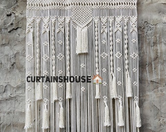Handwoven Macrame Curtain: Boho Wedding Backdrop, Doorway Window Hanging