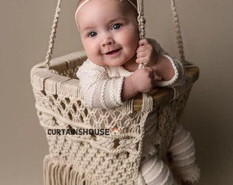 Macrame Swing Chairs-Handmade Swing-Baby Swing Chair-Toddler Swing-Indoor Swing-Hammock Chair-Baby Hammock-Outdoor Swings {swing 1}