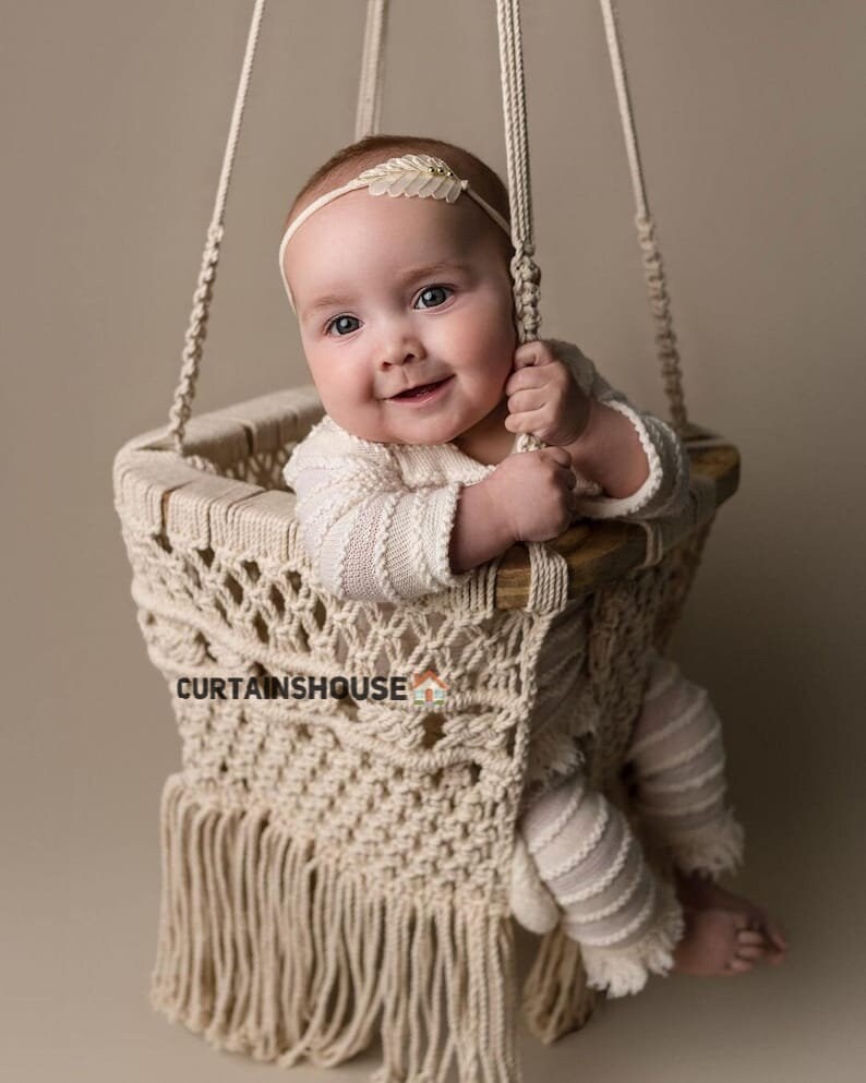 Macrame Swing Chairshandmade Swingbaby Swing Chairtoddler Etsy