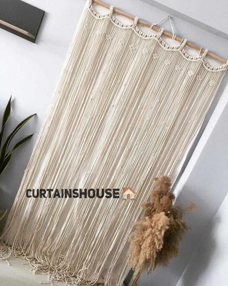 Macrame Curtain Macrame Room Divider Wintageinspired Etsy