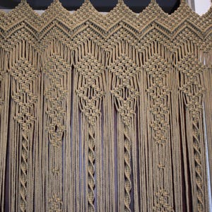 Handmade Macrame Curtain Panel: Boho Farmhouse Window or Door Hanging