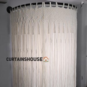 Handwoven Macrame Curtain: Boho Room Divider, Window Doorway Decor