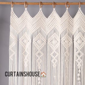 Macrame Curtain: Bohemian Door Window Hanging, Boho Decor