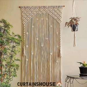 Macramé Doorway Curtains | Bohemian Room Divider | Handmade Door String Curtain | Door Window curtain | Birthday Party Wedding Backdrop