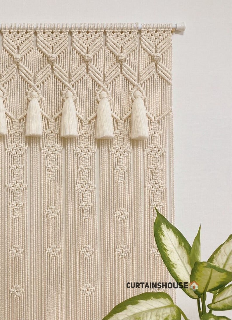 Luxury Macrame / Macramé Wall Curtain / Macrame Boudoir Decor/ Etsy
