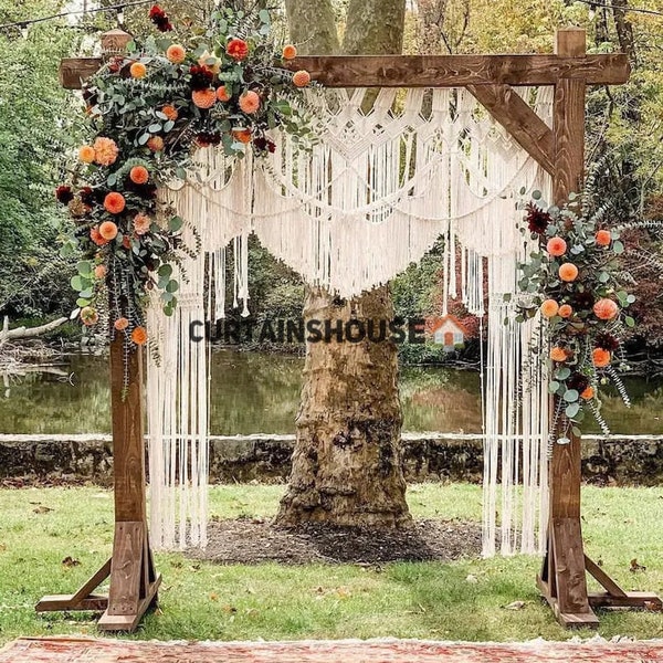 Macrame Wedding Backdrop boho wedding decorationsnWedding Curtain for Outdoor or Indorr Wedding Decor, Macrame Wedding Backdrop