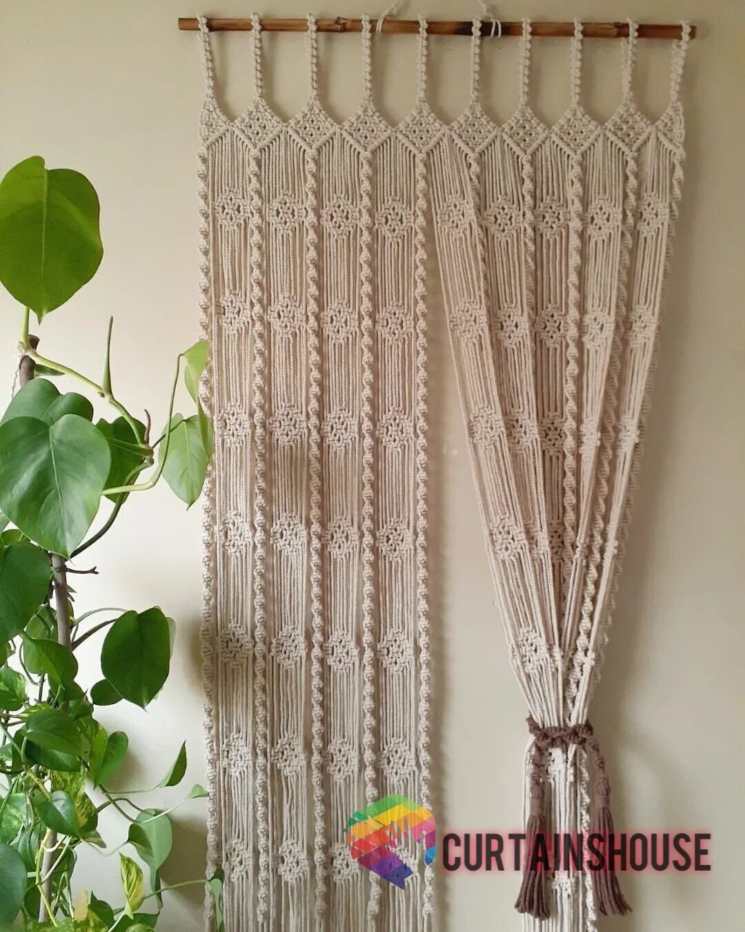 Macrame Curtain for Window , Curtain for Door, Macrame Doorway