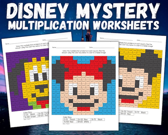 Printable Mystery Multiplication Worksheets Printable - Etsy