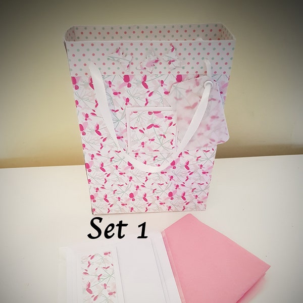 Birthday Gift Set, Gift Bag and Card Set, Matching Card and Bag, Birthday Gift for Her, Gift Wrapping, party bags, bags