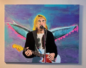 Kurt Cobain Malerei auf Leinwand 11x14