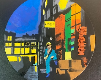 Portada del álbum de David Bowie Ziggy Stardust and the Spiders from Mars pintada a mano en vinilo