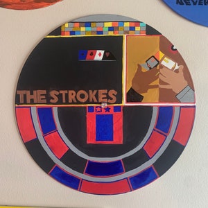 The Strokes Room on Fire Hand-painted Album Cover on Vinyl Record