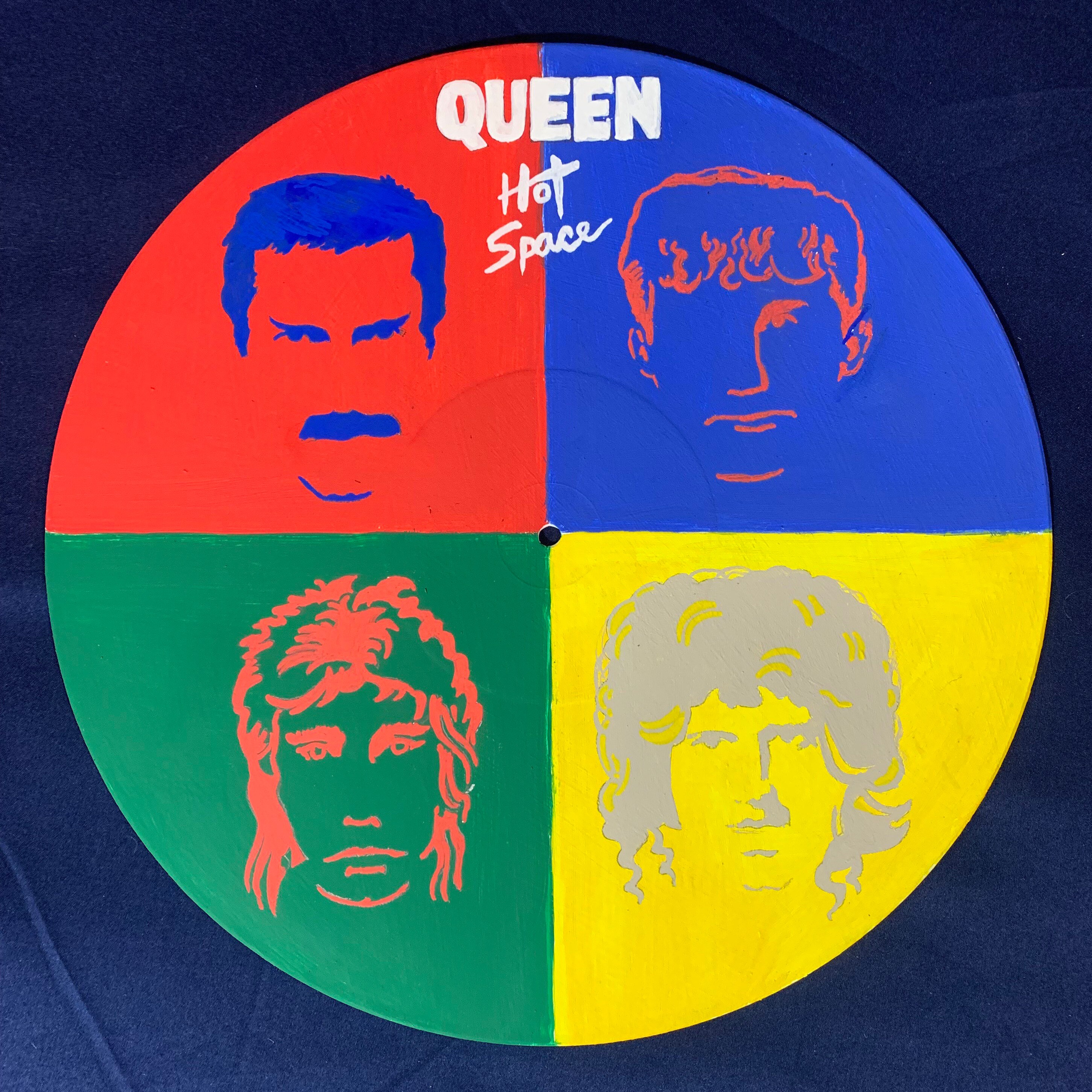 Queen Hot Space Hand painted Album Cover On Vinyl Record Etsy
