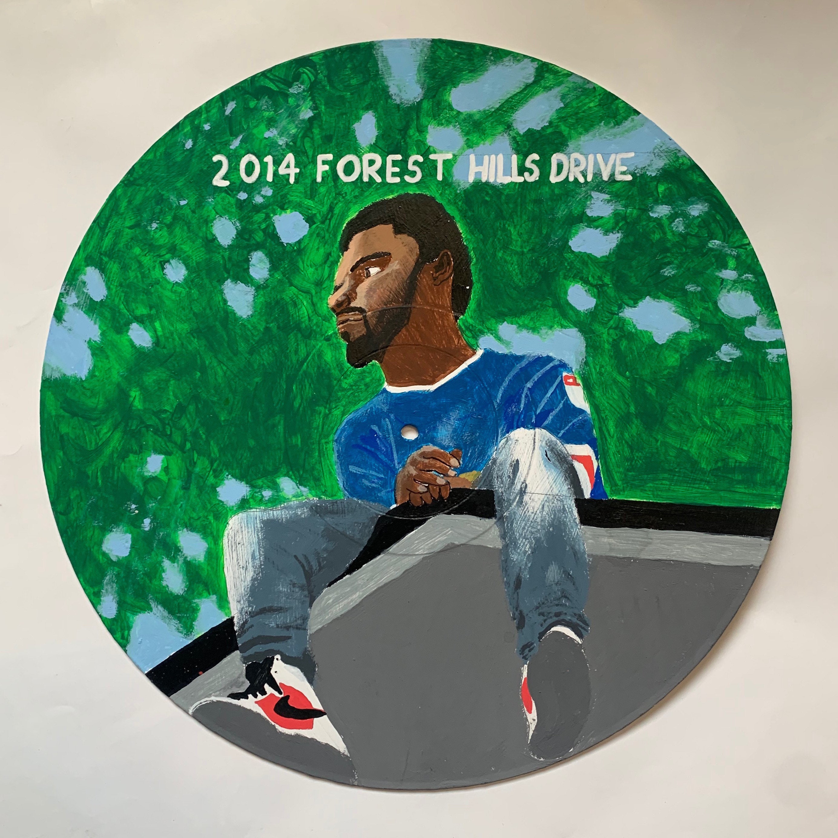 J Cole 2014 Forest Hill Drive Hand-painted Album Cover on Vinyl