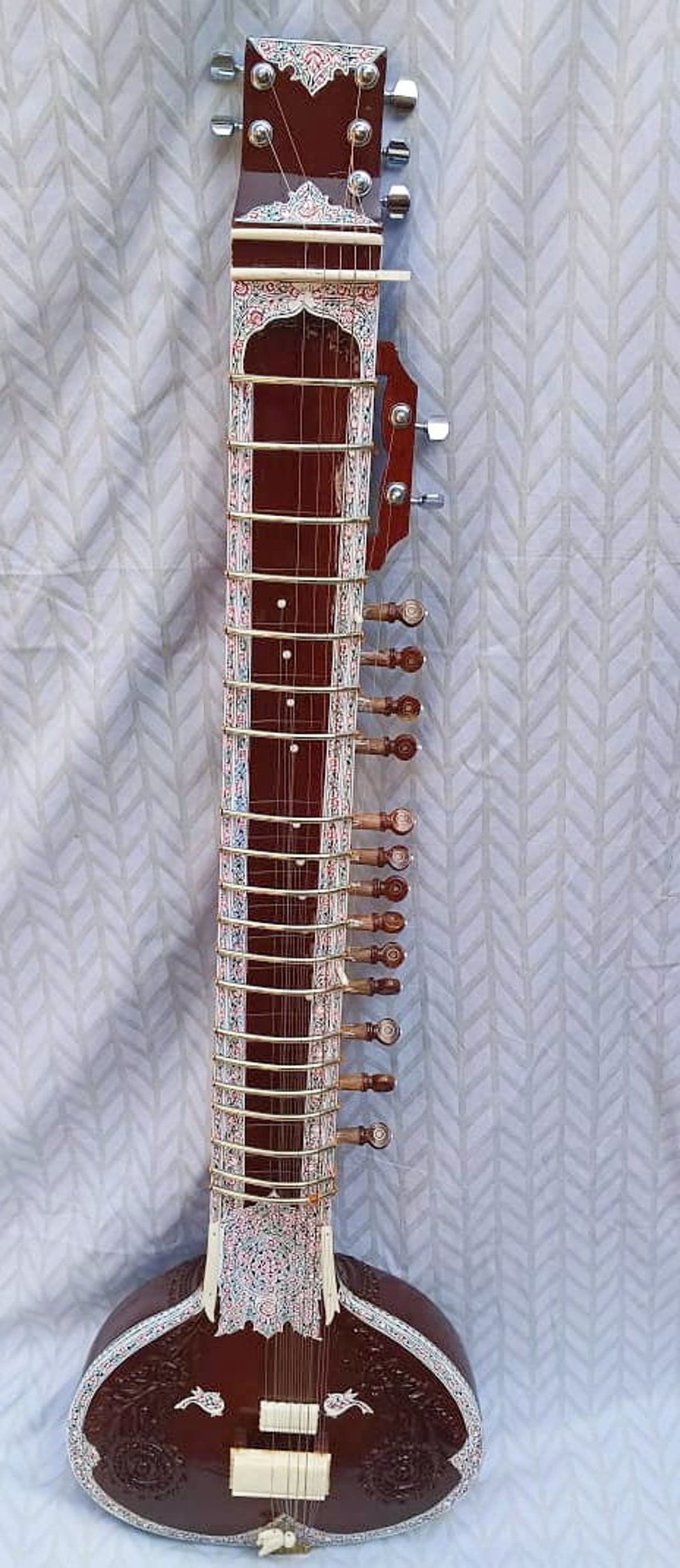 Electric Sitar Left Hand Sitar Indian Wooden Professional Electric