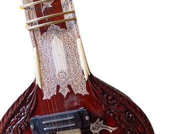 Sitar Indische Sitar aus Holz Professionelles Saiteninstrument Elektrische Sitar Hoher Tonabnehmer, hochprofessionelle Sitar für professionelle Anfänger