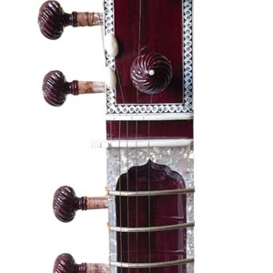 Sitar Indian Styled Vilayat Khan Model Brown Sitar 6 Main String 12 Vibration Musical Instruments Gift For Professional Player and Beginners image 6